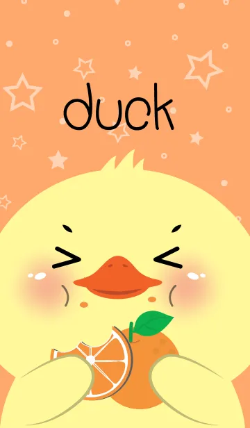 [LINE着せ替え] Duck Love Orange Theme (JP)の画像1