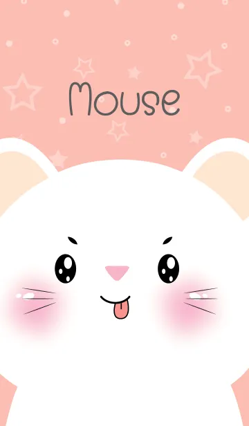 [LINE着せ替え] Simple Cute Face  White Mouse (JP)の画像1