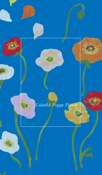 [LINE着せ替え] Colorful Poppy Flower -blue-の画像1