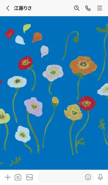 [LINE着せ替え] Colorful Poppy Flower -blue-の画像2