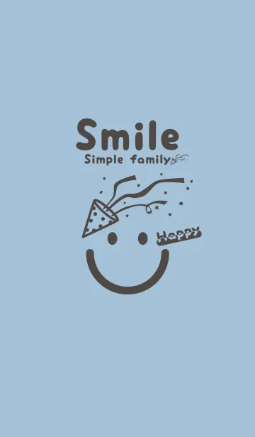 [LINE着せ替え] スマイル＆ハッピー スモークブルーの画像1