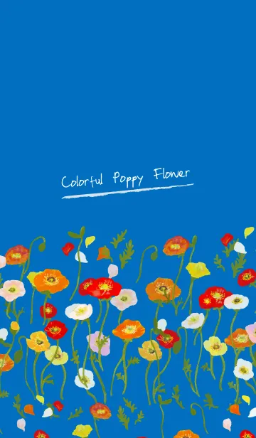 [LINE着せ替え] Colorful Poppy Flower -blue2-の画像1