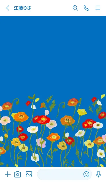 [LINE着せ替え] Colorful Poppy Flower -blue2-の画像2