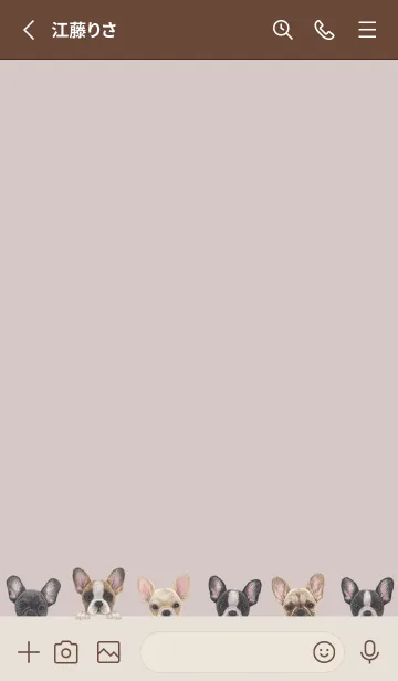 [LINE着せ替え] DOGS -フレンチブルドッグ- ブラウングレーの画像2