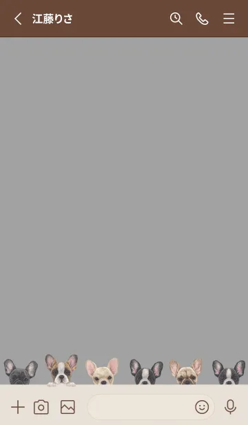 [LINE着せ替え] DOGS -フレンチブルドッグ- アッシュグレーの画像2