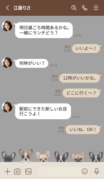 [LINE着せ替え] DOGS -フレンチブルドッグ- アッシュグレーの画像3