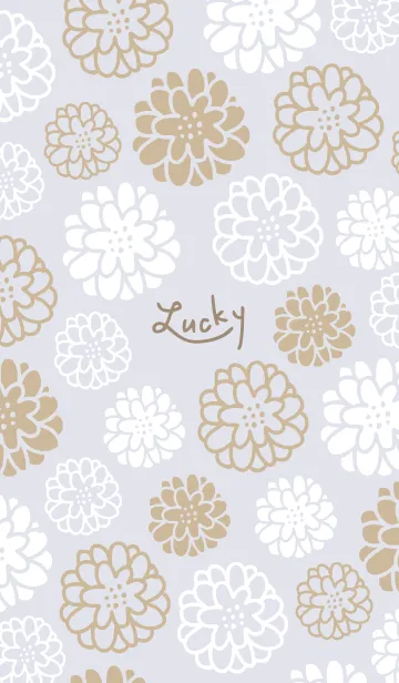 [LINE着せ替え] 白とベージュの丸い花28の画像1