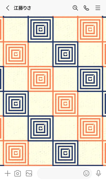[LINE着せ替え] 和音 市松模様 音符  紺色の画像2