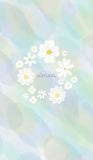 [LINE着せ替え] 白い花のリース 水彩の画像1