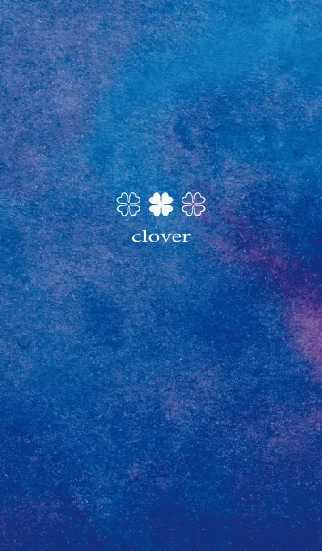 [LINE着せ替え] 青 : 優しい水彩とクローバーの画像1