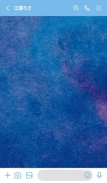 [LINE着せ替え] 青 : 優しい水彩とクローバーの画像2