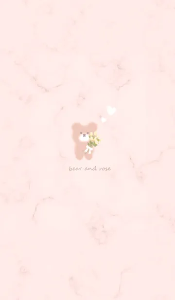 [LINE着せ替え] クマと黄色い薔薇♡babypink09_1の画像1