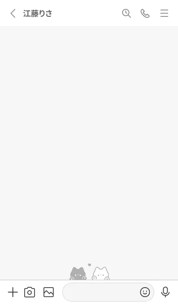 [LINE着せ替え] ねことハート。ライトグレーの画像2