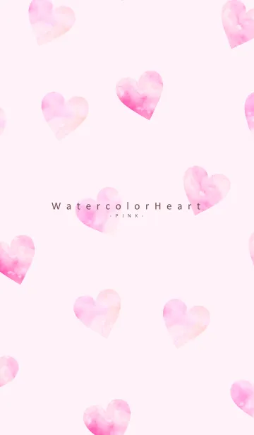 [LINE着せ替え] WatercolorHeart - PINK 23の画像1