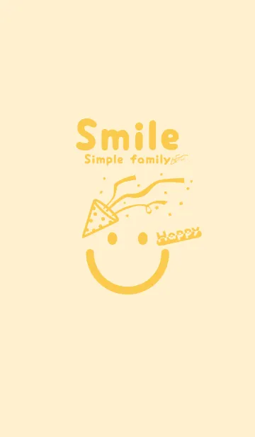 [LINE着せ替え] スマイル＆ハッピー 鳥の子色の画像1