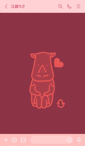 [LINE着せ替え] サイとハート クリムソンの画像2