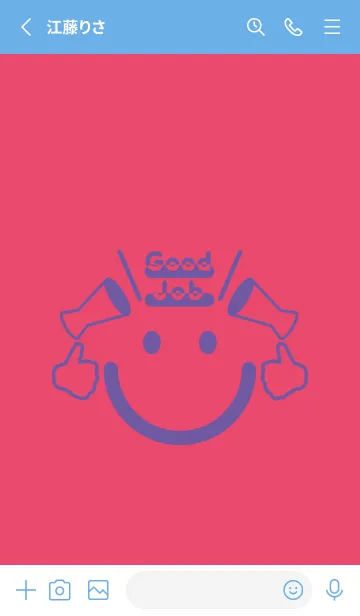 [LINE着せ替え] スマイル＆グッジョブ フクシャパープルの画像2