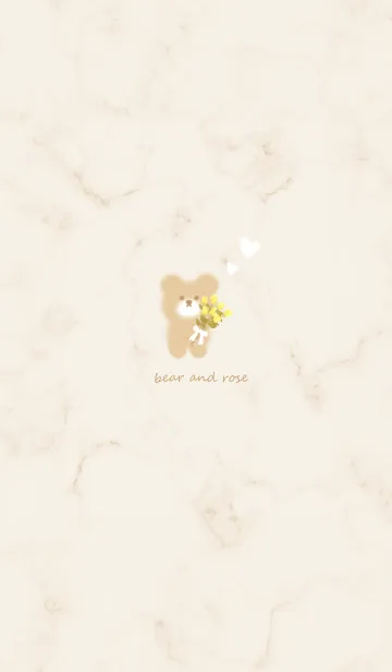 [LINE着せ替え] クマと黄色い薔薇♡beige05_1の画像1