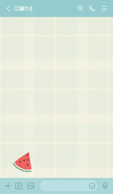 [LINE着せ替え] チェック柄 スイカ26の画像2