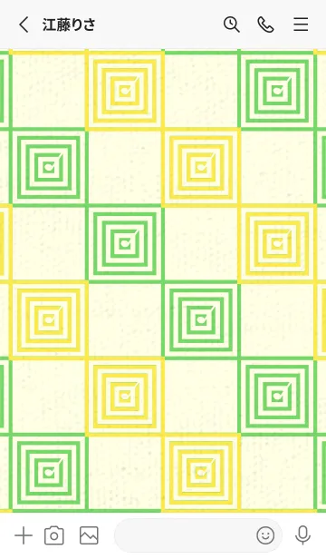 [LINE着せ替え] 和音 市松模様 音符  菜の花色の画像2