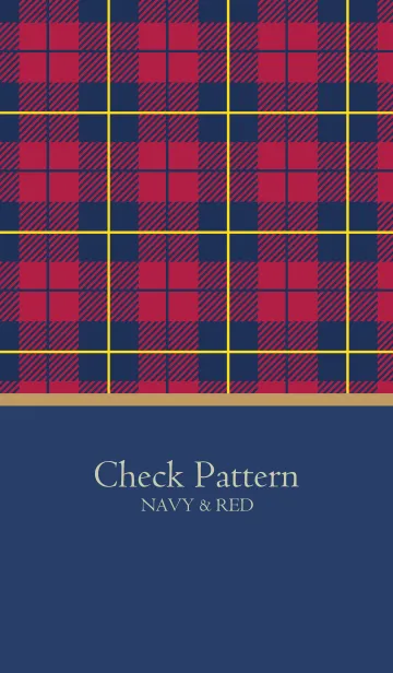[LINE着せ替え] Check Pattern.NAVY&RED 6の画像1