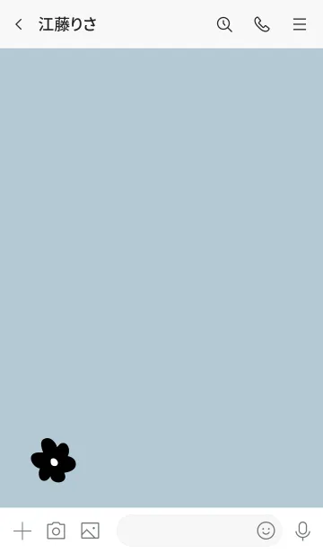 [LINE着せ替え] モノクロお花一輪 ブルー2の画像2