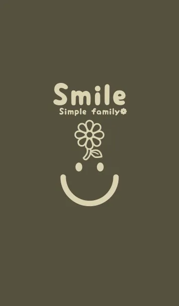 [LINE着せ替え] スマイル＆フラワー 枯葉色の画像1