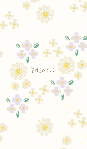 [LINE着せ替え] 大人なベージュとカラフルな花11の画像1