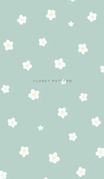 [LINE着せ替え] Floret Pattern - VSC 01-01 グリーンの画像1