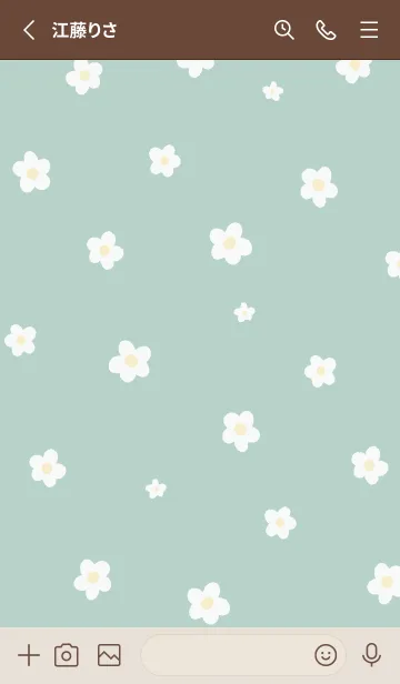 [LINE着せ替え] Floret Pattern - VSC 01-01 グリーンの画像2