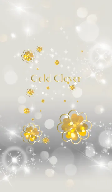 [LINE着せ替え] グレー : 黄金の光クローバーの画像1
