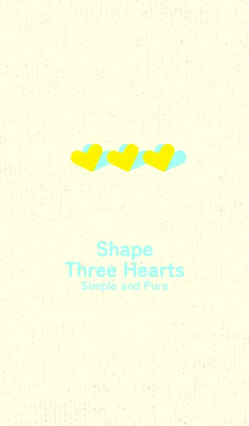 [LINE着せ替え] 3つのハート型の着せかえ ペールレモンの画像1