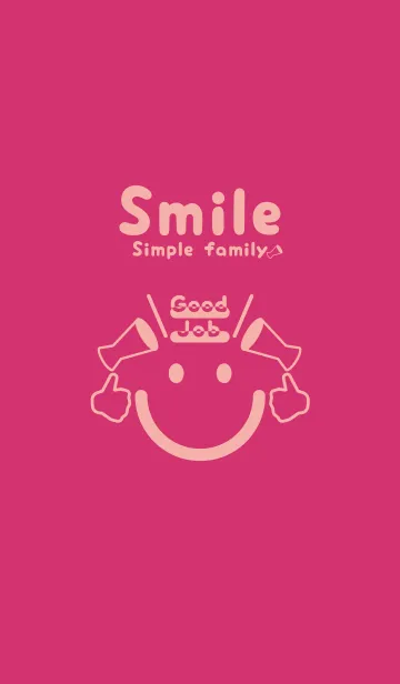 [LINE着せ替え] スマイル＆グッジョブ 紅色の画像1