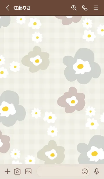 [LINE着せ替え] かわいい 北欧風 お花 チェック10の画像2