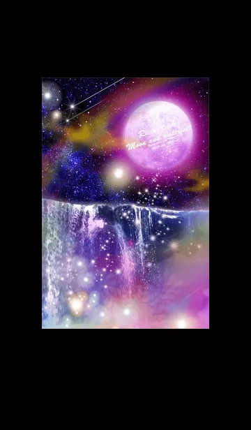 [LINE着せ替え] 願いが叶う✨月と虹色に光る滝の画像1