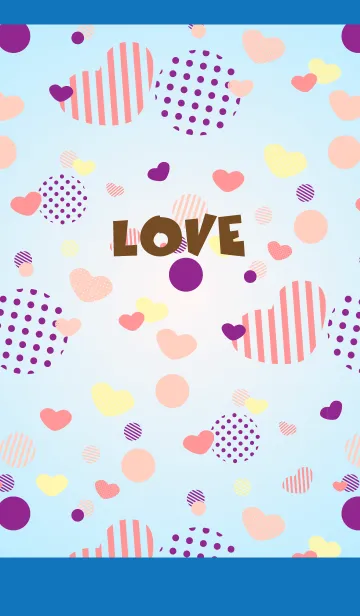 [LINE着せ替え] いろいろな紫のハート 白と青の画像1