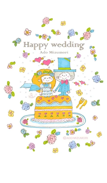 [LINE着せ替え] 水森亜土 Happy weddingの画像1