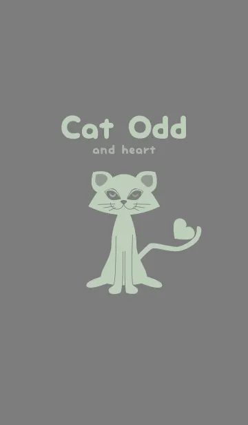 [LINE着せ替え] 猫のオッドとハート マウスグレイの画像1