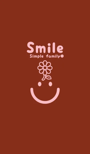 [LINE着せ替え] スマイル＆フラワー 栗梅の画像1