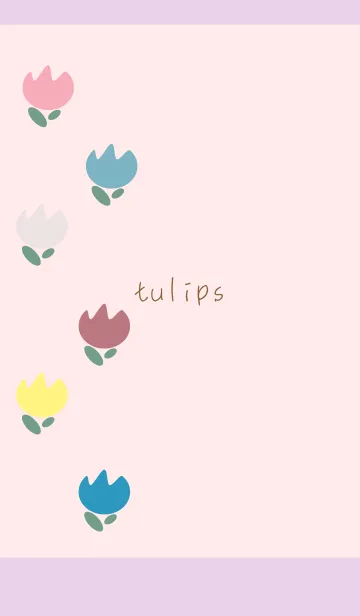 [LINE着せ替え] 可愛い3本のチューリップ 紫色の画像1