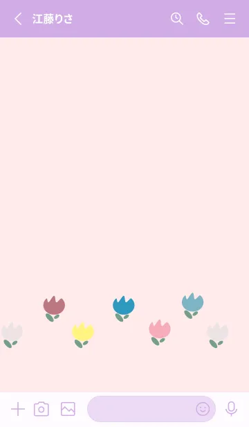 [LINE着せ替え] 可愛い3本のチューリップ 紫色の画像2