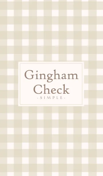 [LINE着せ替え] Gingham Check Natural Beige - SIMPLE 13の画像1
