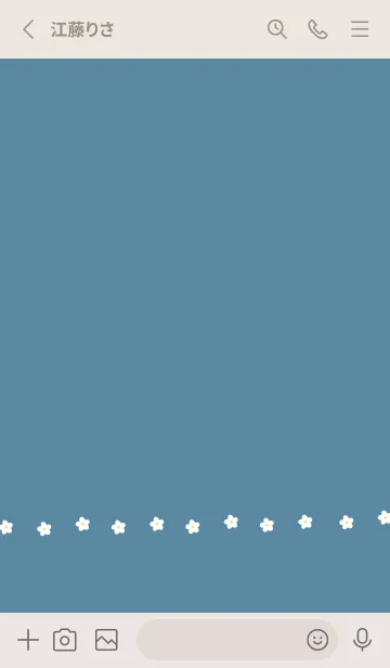 [LINE着せ替え] 大人くすみブルー。お花。の画像2