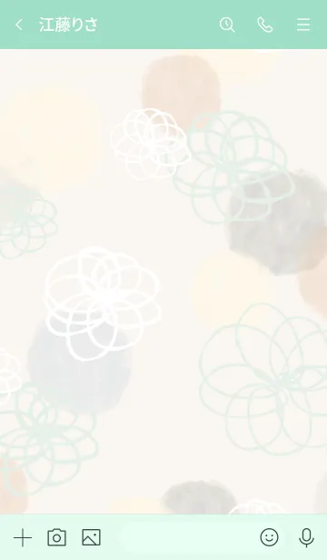 [LINE着せ替え] 花と水彩丸 グレー23の画像2
