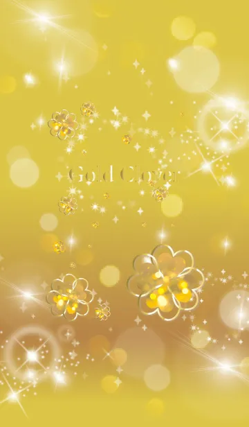 [LINE着せ替え] 黄色 : 黄金の光クローバーの画像1