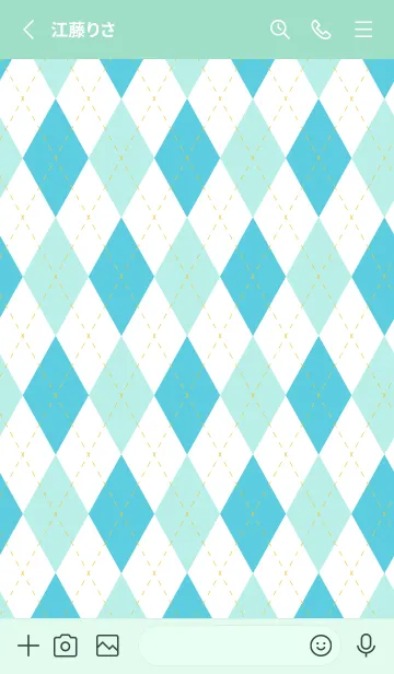 [LINE着せ替え] 青いアーガイル模様 青緑の画像2