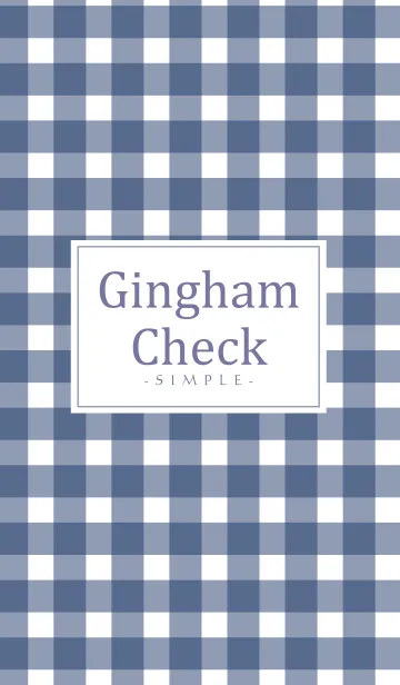 [LINE着せ替え] Gingham Check Navy - SIMPLE 13の画像1