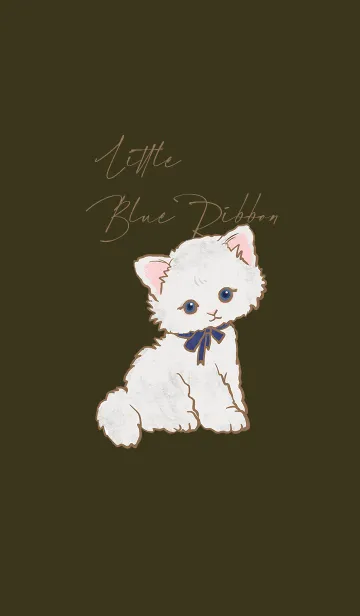 [LINE着せ替え] Little Blue Ribbon(white)の画像1