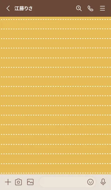 [LINE着せ替え] ホワイト点線ノート/マスタードイエローの画像2