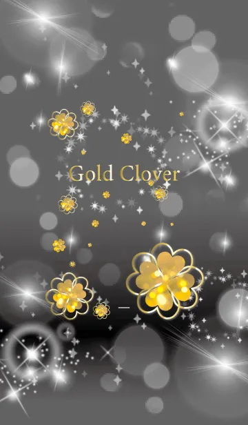 [LINE着せ替え] 黒 : 黄金の光クローバーの画像1